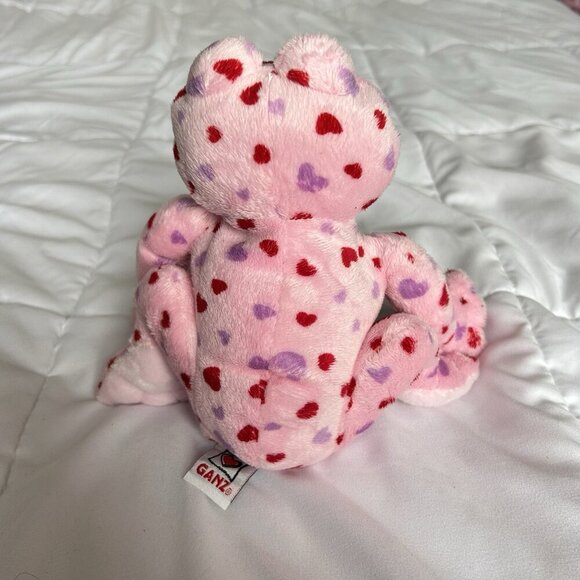 Ganz Webkinz Plush Love Frog Pink Red Hearts Stuffed Animal HM144 - NO CODE - Picture 3 of 7